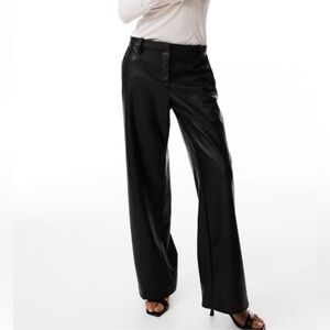H&M Coated Faux Leather Trousers